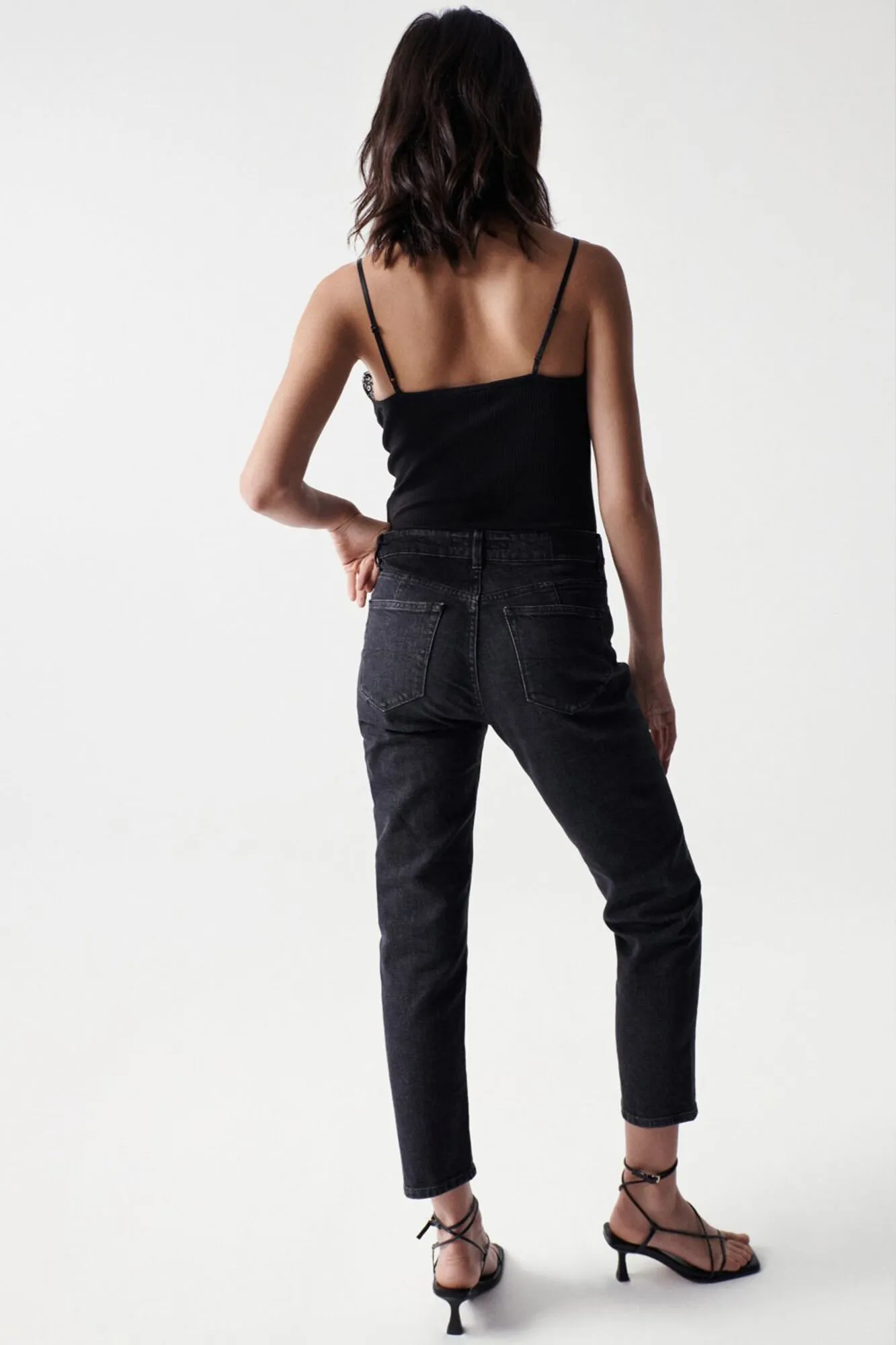 Black slim fit jeans - Cropped true black 
