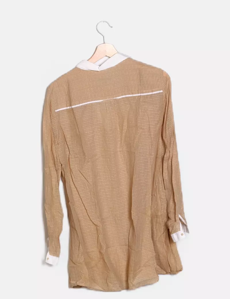 long sleeve beige shirt by Uterqüe