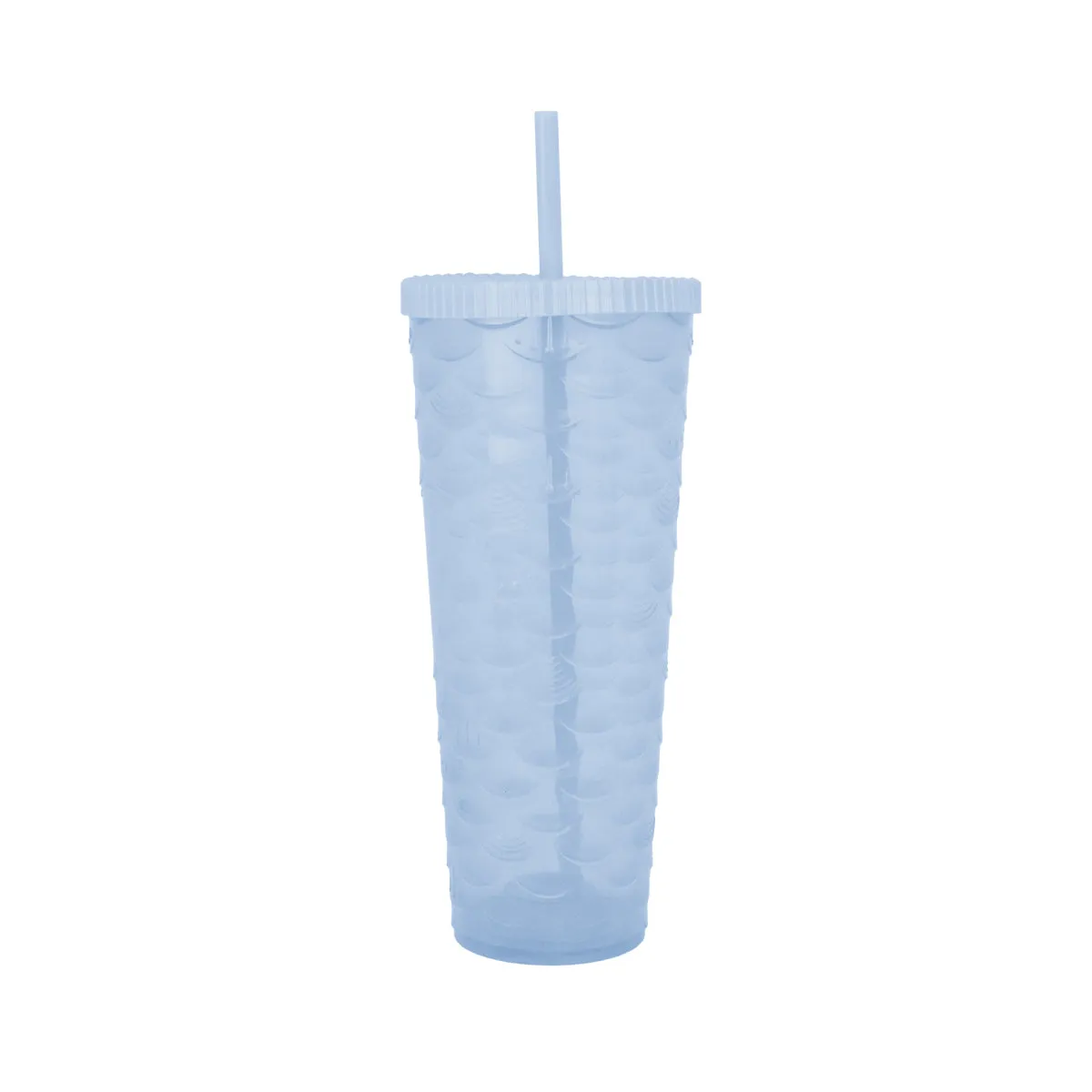 Vaso Decorado color Azul Cielo con Popote, 1100ml