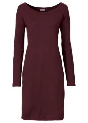 Red Boat Neck Dress