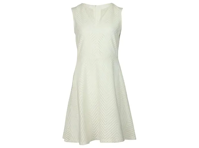 Vestido de malla con chevron de nailon blanco de Tory Burch 