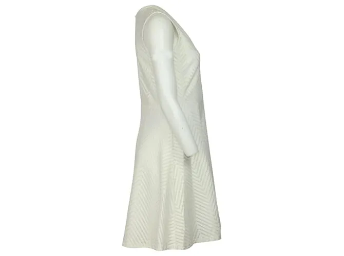 Vestido de malla con chevron de nailon blanco de Tory Burch 