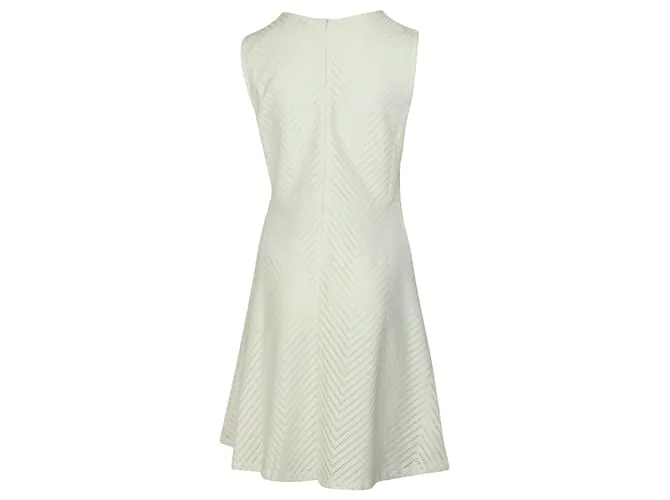 Vestido de malla con chevron de nailon blanco de Tory Burch 