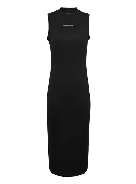 Tommy Jeans Midi Bodycon Negro Mujer