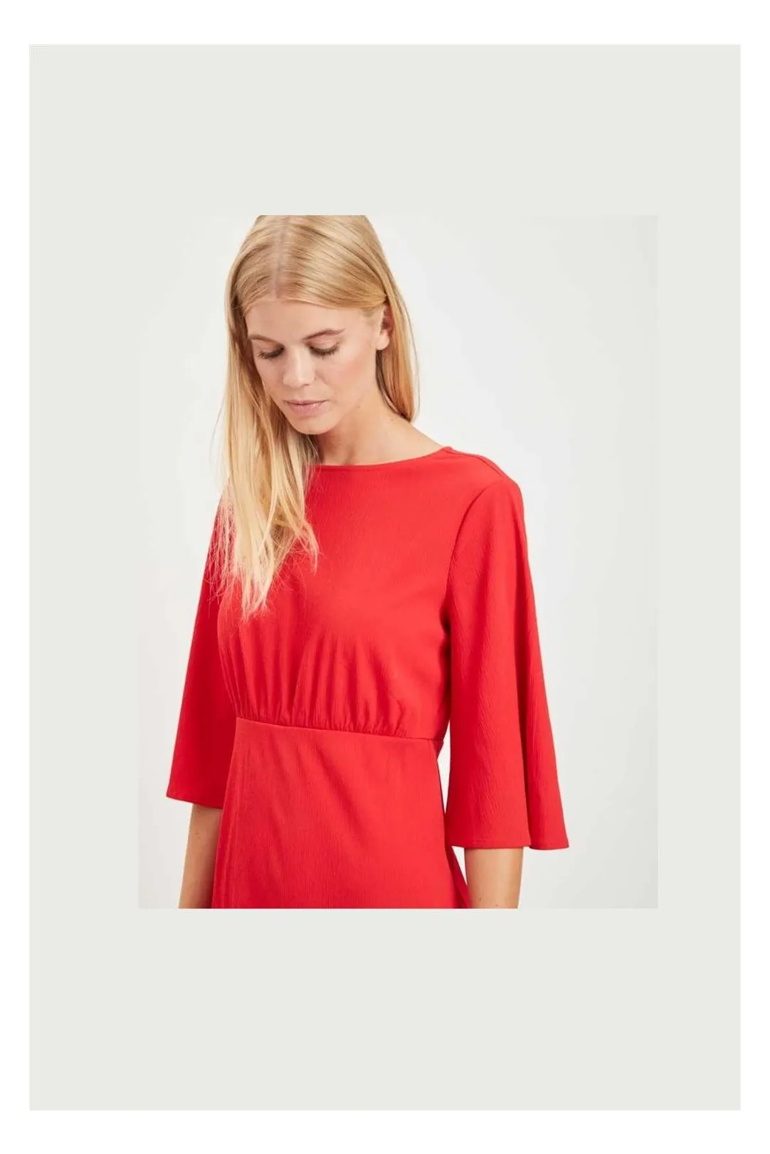 Viblame red dress with 2-4 sleeves