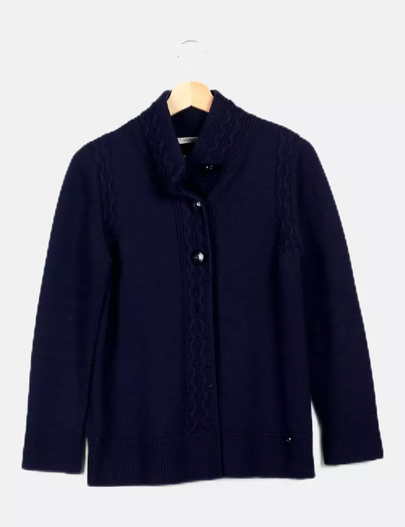 Viriato Blue Navy Knit Jacket