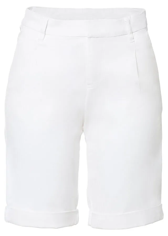 White elastic Bermuda shorts