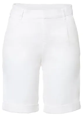 White elastic Bermuda shorts