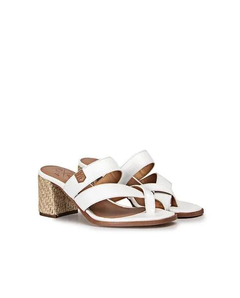 White Leather Sandals for Women by POPA