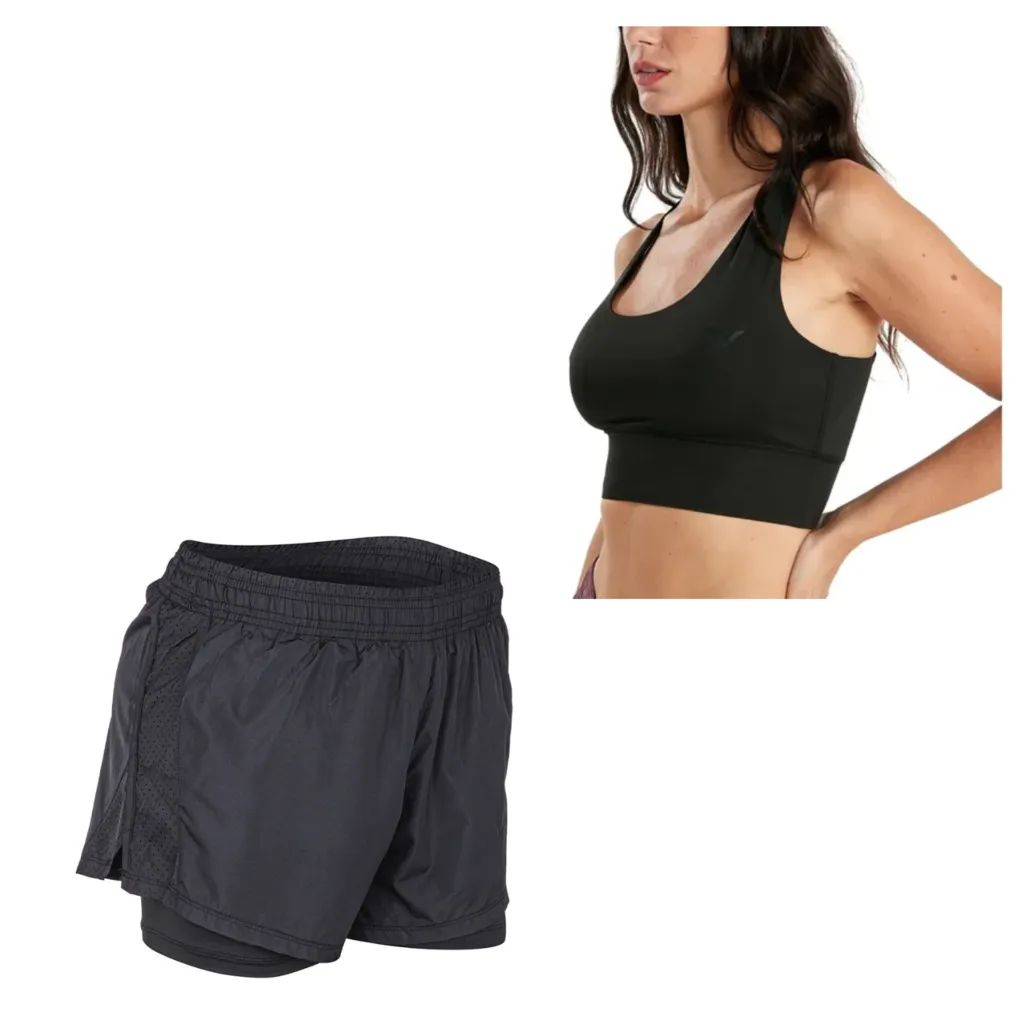 Women's Matching Set: Green Top + Shorts with Leggings by Odens