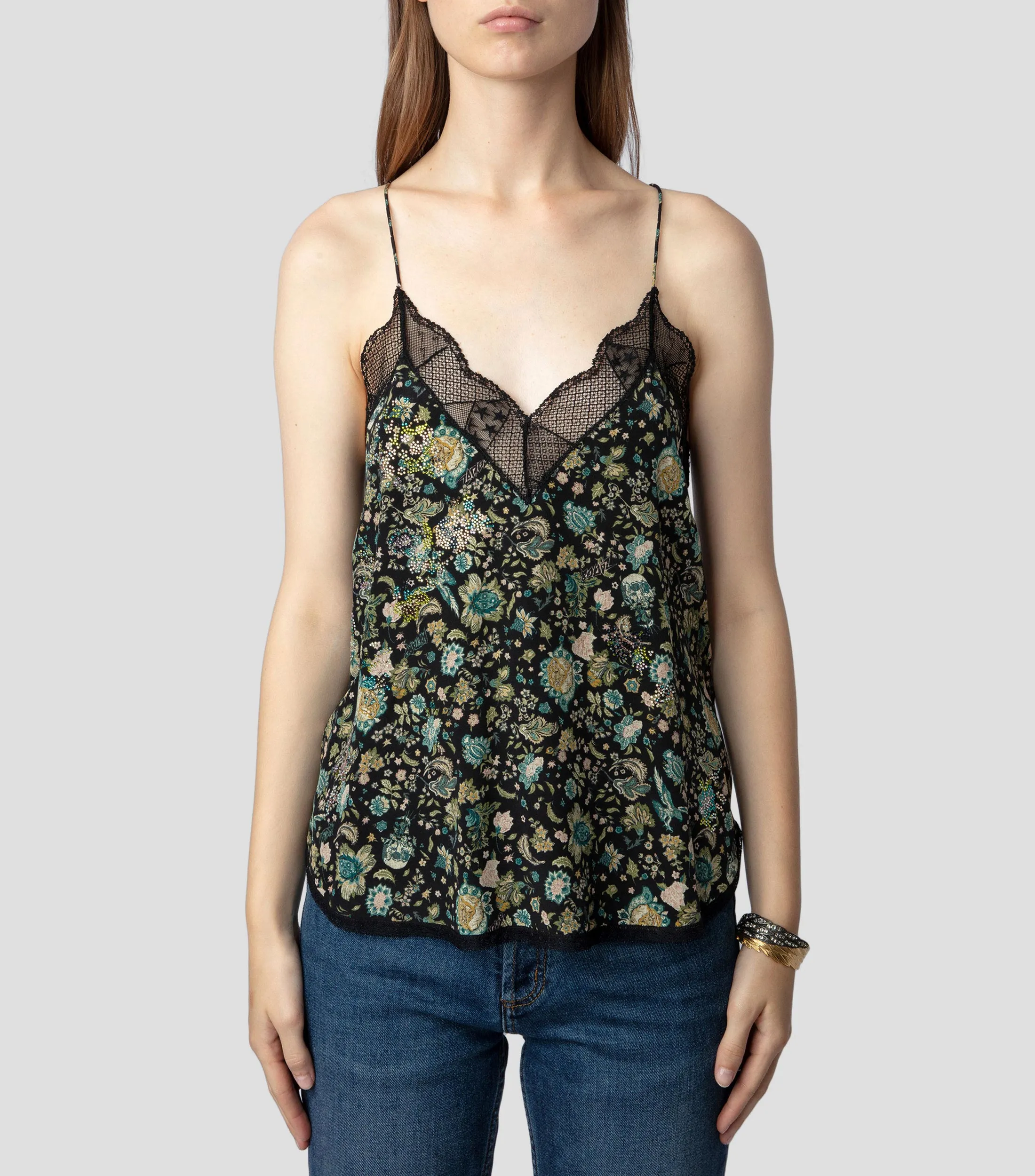 Zadig & Voltaire Blusa con flores sin mangas Mujer