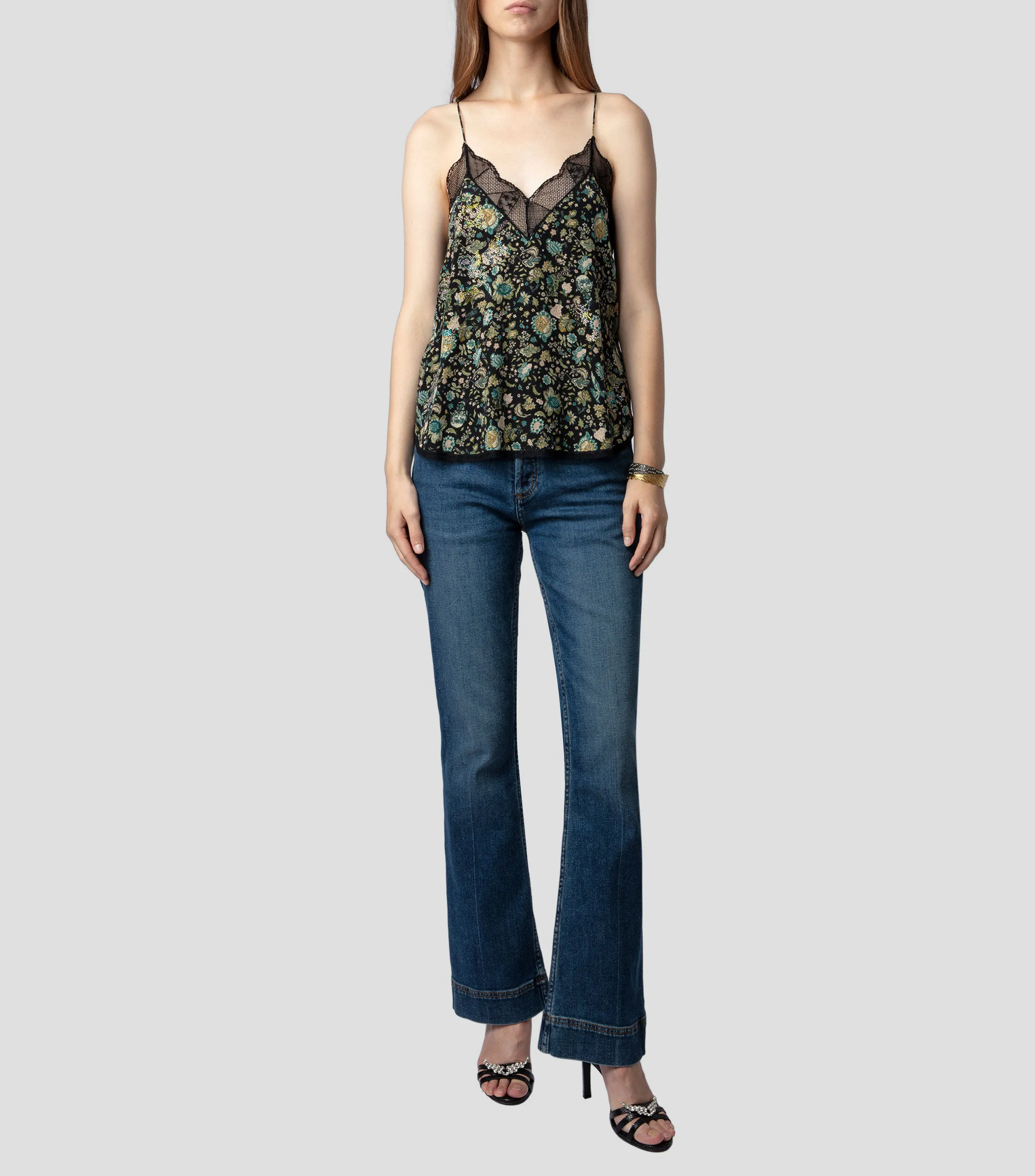 Zadig & Voltaire Blusa con flores sin mangas Mujer