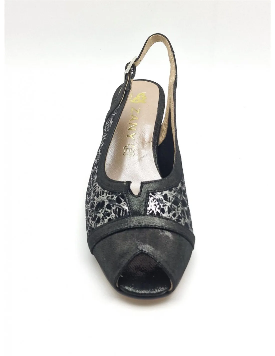 Zapato de mujer Zany en negro/plata 284