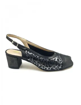 Zapato de mujer Zany en negro/plata 284