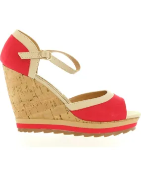 Zapatos de cuña de Mujer MARIA MARE 65895 TEXT ROJO-ARENA