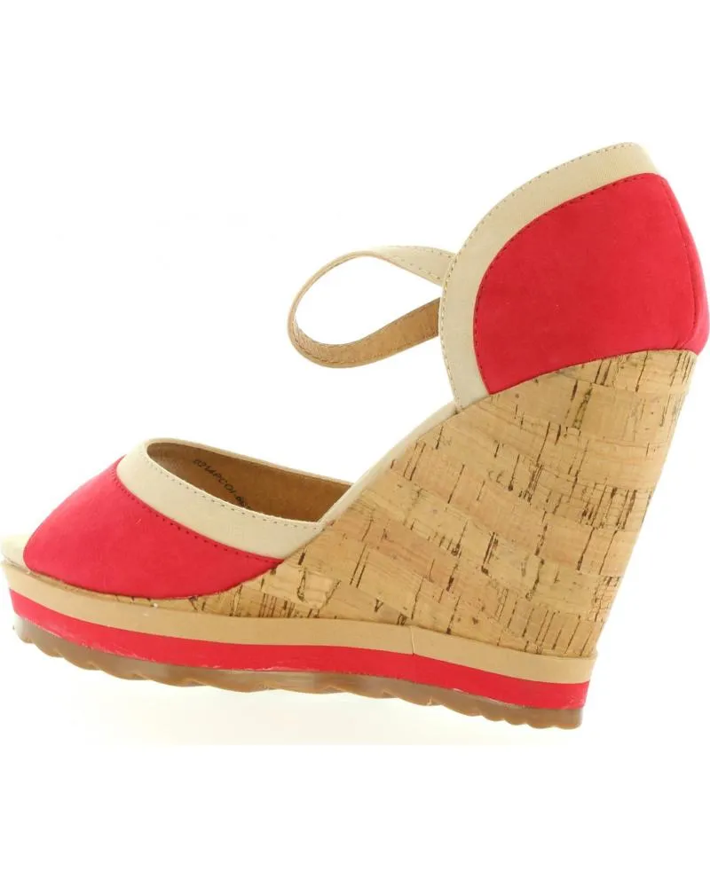 Zapatos de cuña de Mujer MARIA MARE 65895 TEXT ROJO-ARENA