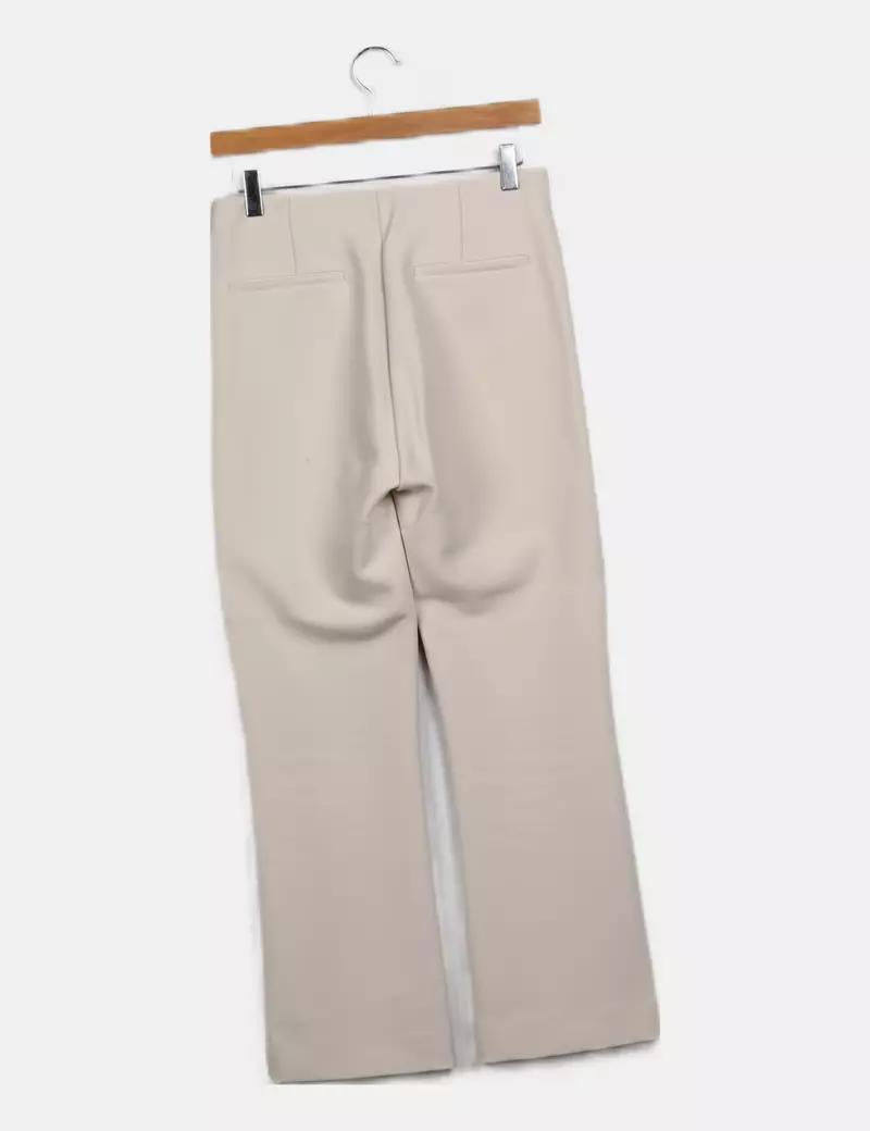 Beige Textured Zara Pants